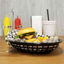 Tablecraft 1084BK Jumbo Basket - 11 3/4" x 9" x 1 3/4", Polypropylene, Oval, Black thumbnail 6