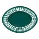 Tablecraft 1084FG Jumbo Basket - 11 3/4" x 9" x 1 3/4", Polypropylene, Oval, Forest Green thumbnail 2