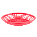 Tablecraft 1084R Jumbo Basket - 11 3/4" x 9" x 1 3/4", Polypropylene, Oval, Red thumbnail 2