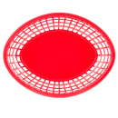 Tablecraft 1084R Jumbo Basket - 11 3/4" x 9" x 1 3/4", Polypropylene, Oval, Red thumbnail 4