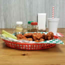Tablecraft 1086R Texas Platter Basket - 12 3/4 x 9 1/2 x 1 1/2", Polypropylene, Oval, Red thumbnail 6