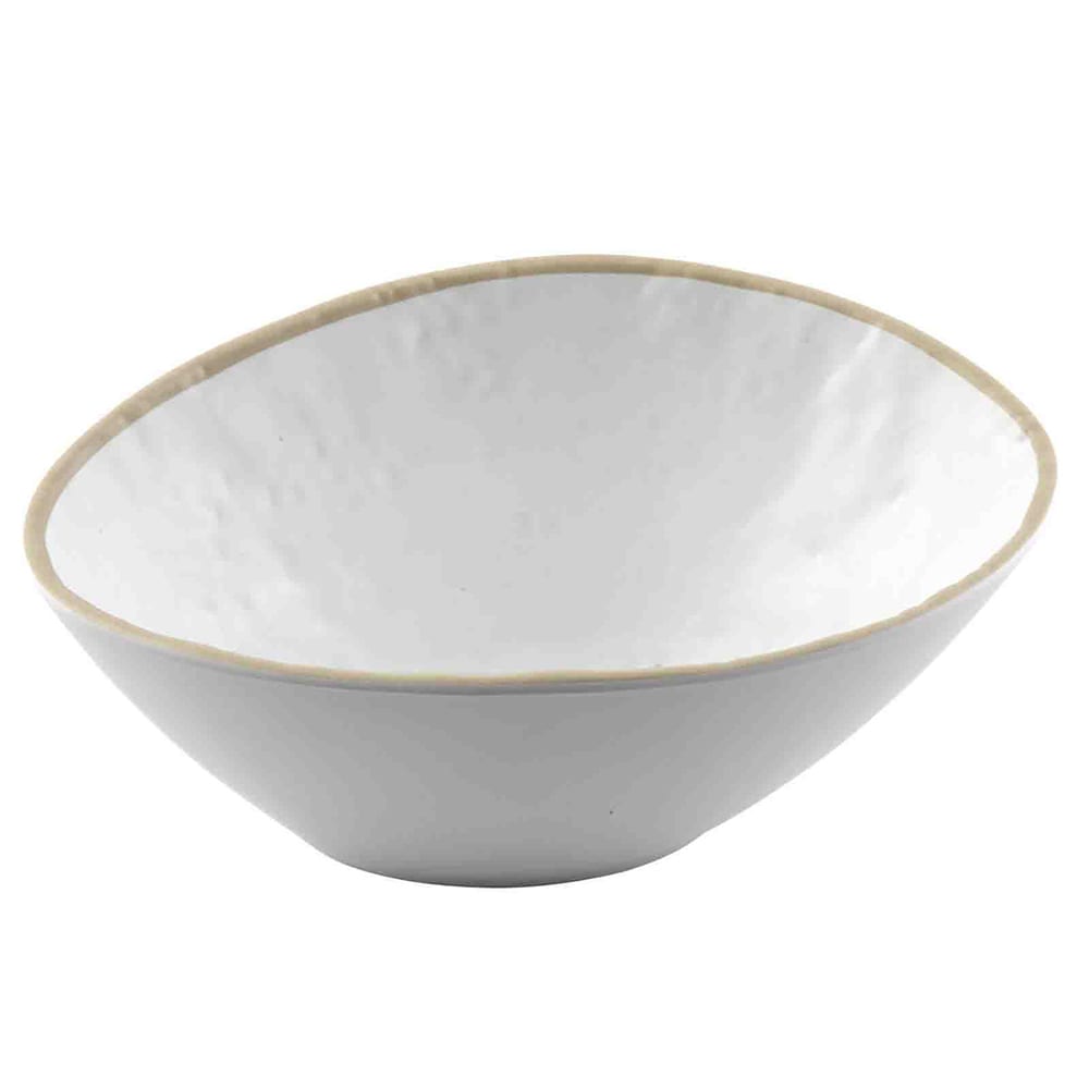 Tablecraft 10966 30 oz Irregular Melamine Europa Collection™ Bowl - White
