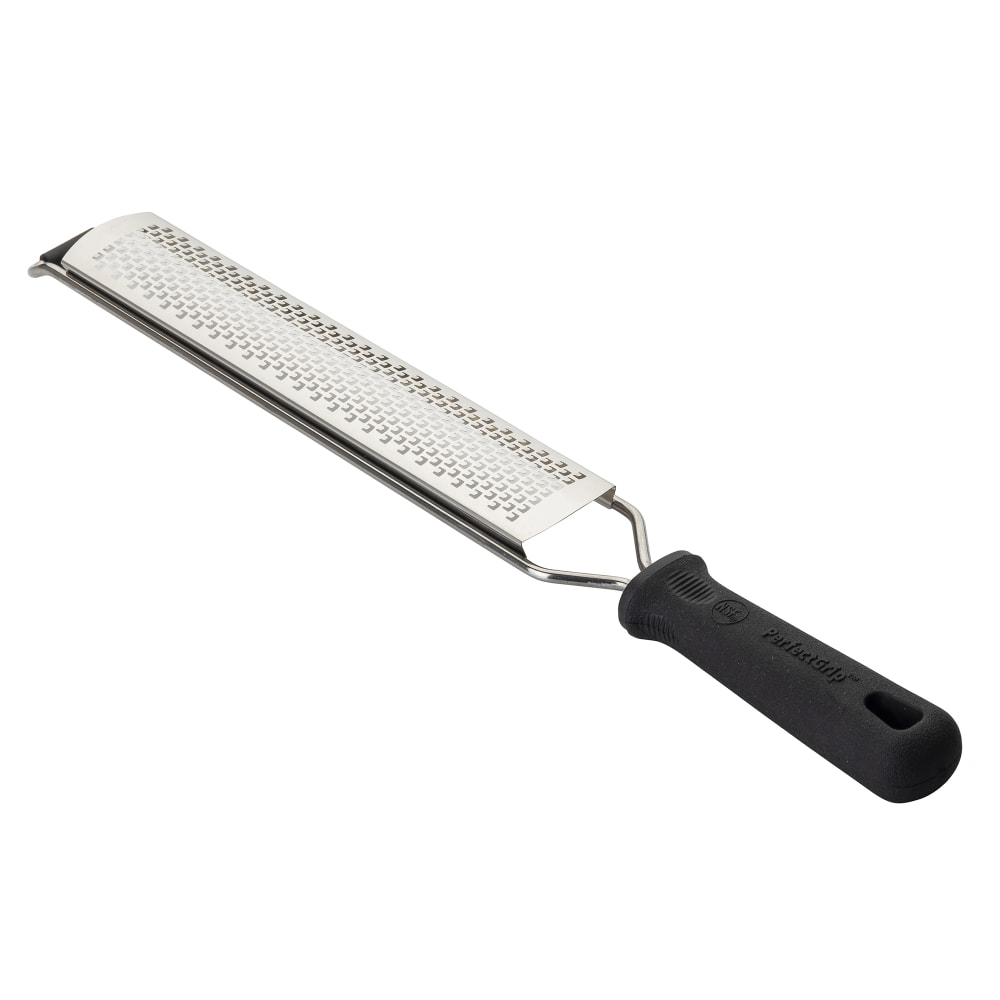 Tablecraft 10979 12 1/2" Microplane Grater/Zester w/ Ergonomic Soft Grip Handle, Black