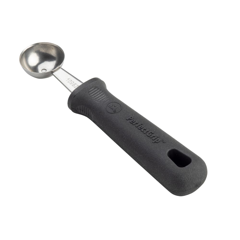 Tablecraft 10982 6 1/2" Melon Baller - Stainless Steel w/ Black Ergonomic Handle