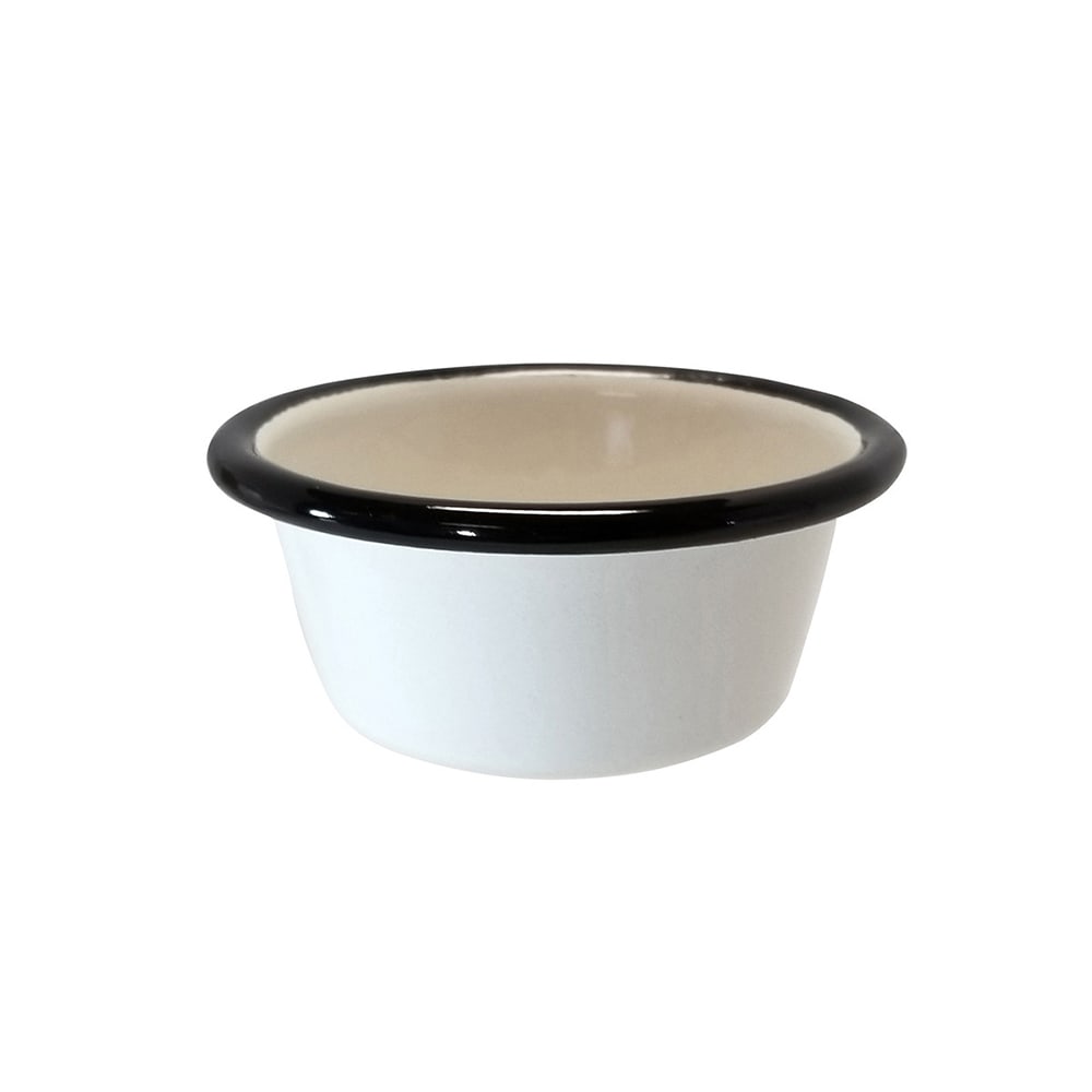 Tablecraft 11044 4 oz Enamelware Collection™ Ramekin - Porcelain, White