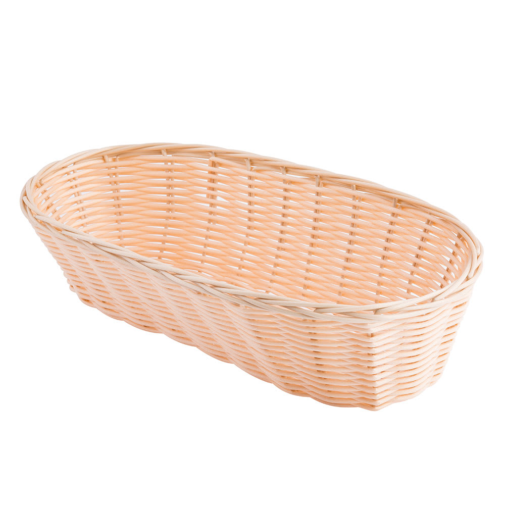 Tablecraft 1113W Handwoven Basket, 13 x 5 x 3", Polypropylene, Oblong