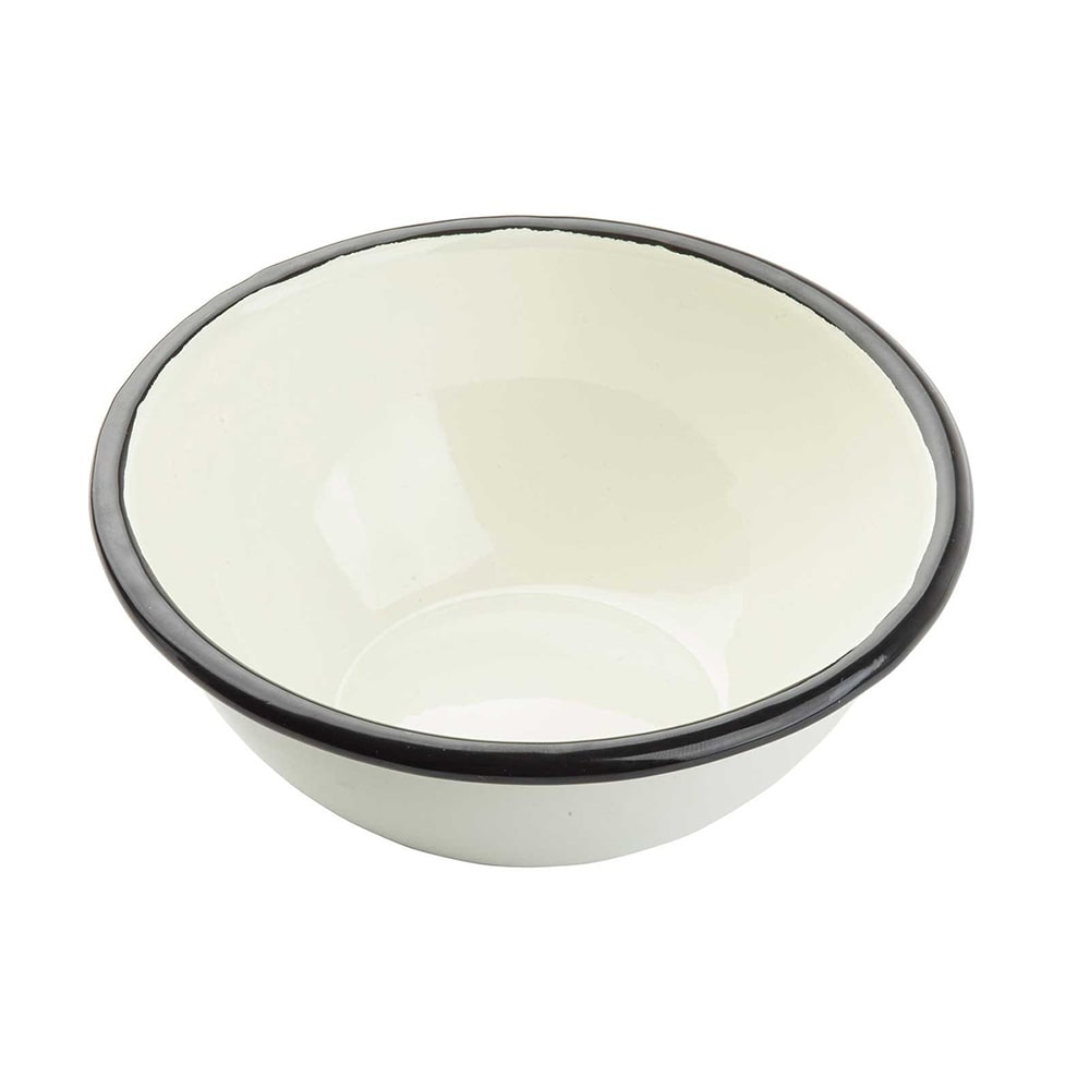 Tablecraft 11152 20 oz Round Enamelware Collection™ Bowl - Porcelain, White