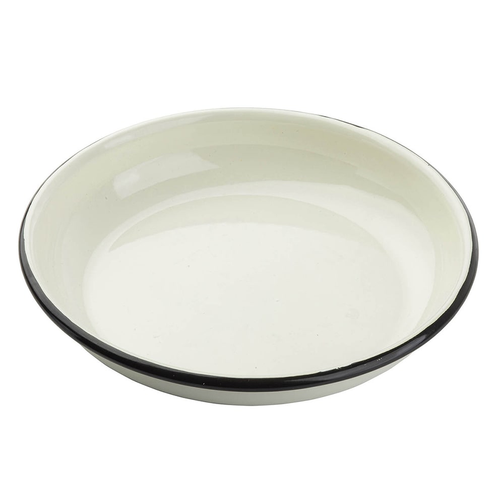 Tablecraft 11154 10" Round Coupe Enamelware Collection™ Plate - Porcelain, White