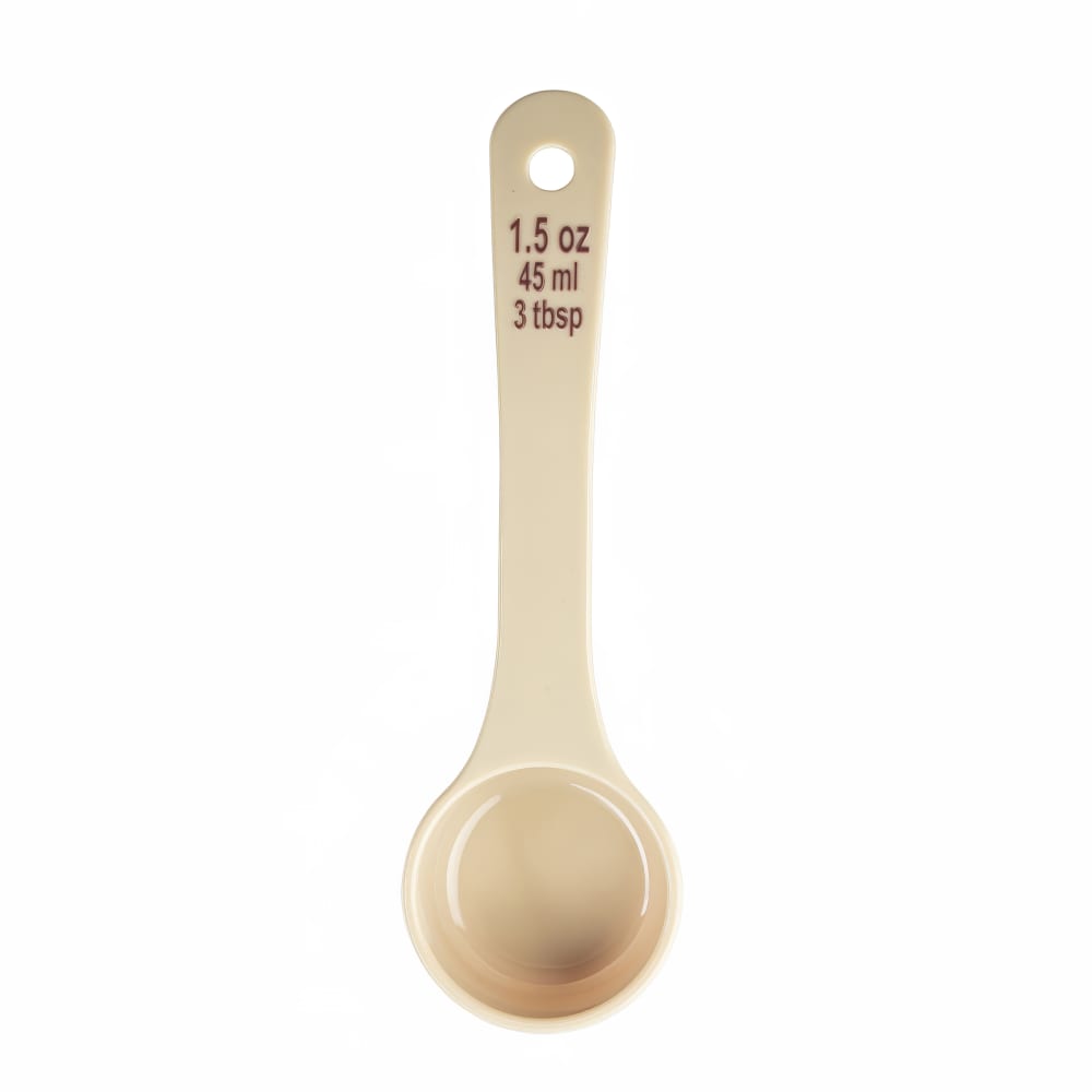 Tablecraft 11166 1 1/2 oz Solid Portion Spoon w/ Short Handle - Polycarbonate, Beige