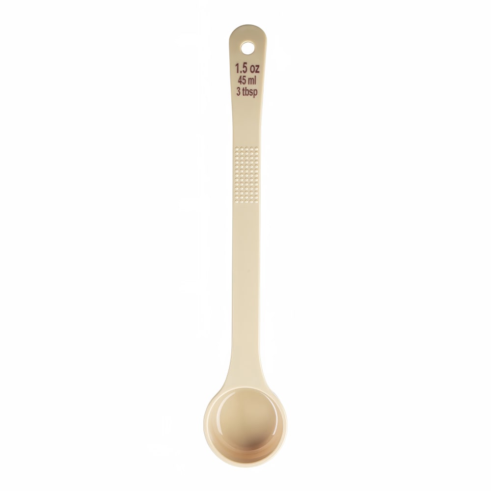 Tablecraft 11168 1 1/1 oz Solid Portion Spoon w/ Long Handle - Polycarbonate, Beige