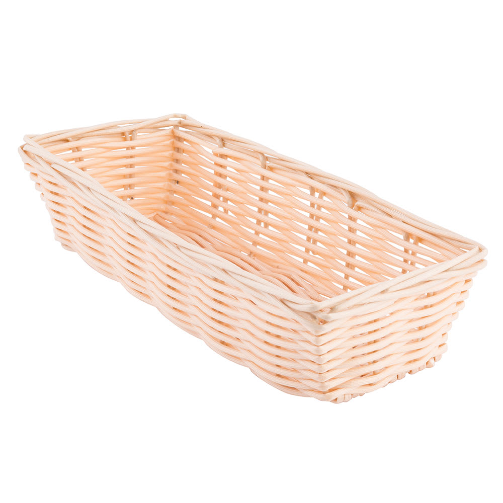 Tablecraft 1116W Handwoven Basket, 9 x 3 1/2 x 2", Polypropylene, Rectangular