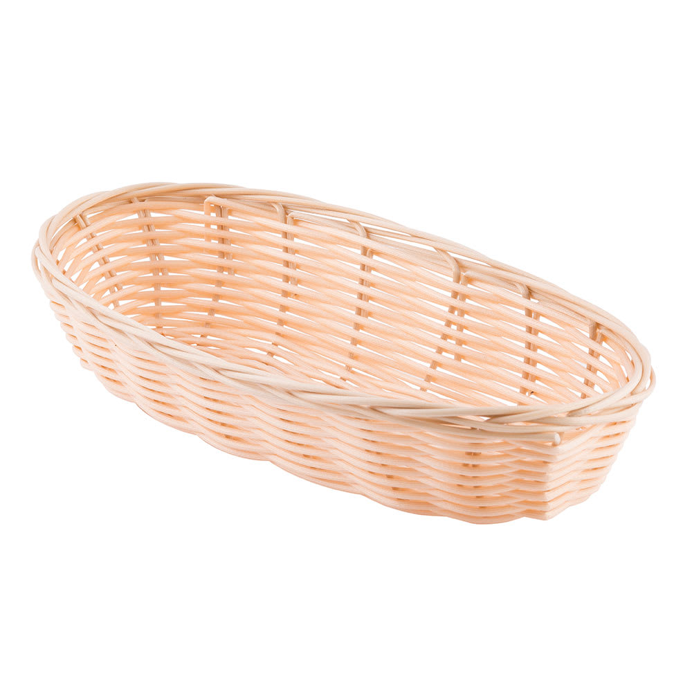 Tablecraft 1117W Handwoven Basket, 9 x 3 1/2 x 2", Polypropylene, Oblong