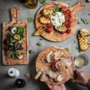 Tablecraft 11183 10" Round Serving Paddle - Melamine, Olive Wood thumbnail 8