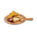 Tablecraft 11184 12" Round Serving Paddle - Melamine, Olive Wood thumbnail 3