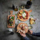 Tablecraft 11184 12" Round Serving Paddle - Melamine, Olive Wood thumbnail 8