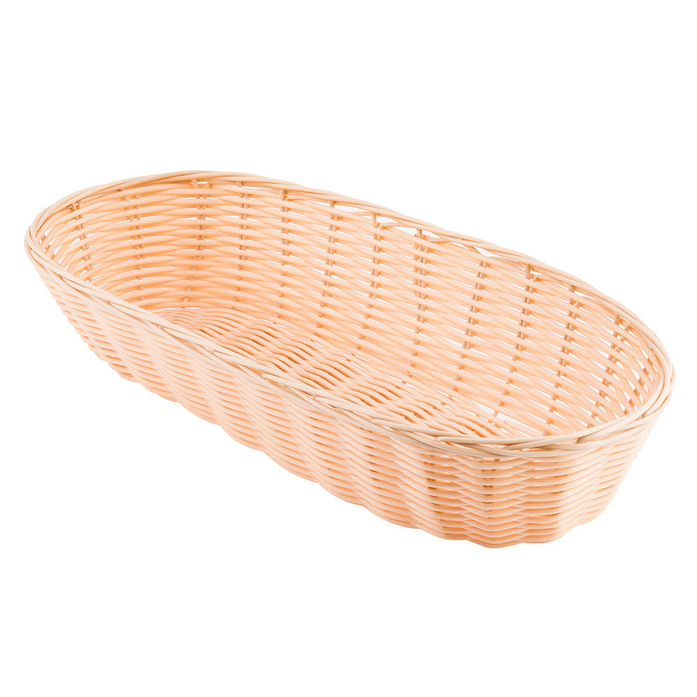 Tablecraft 1118W Handwoven Basket, 15 x 6 x 3", Polypropylene, Natural, Oblong