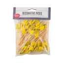 Tablecraft 11201 4 1/2" Bamboo Pineapple Pick, Yellow thumbnail 3