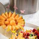 Tablecraft 11202 4 1/2" Bamboo Flamingo Pick, Pink thumbnail 5