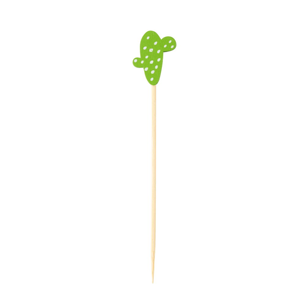 Tablecraft 11203 4 1/2" Bamboo Cactus Pick, Green