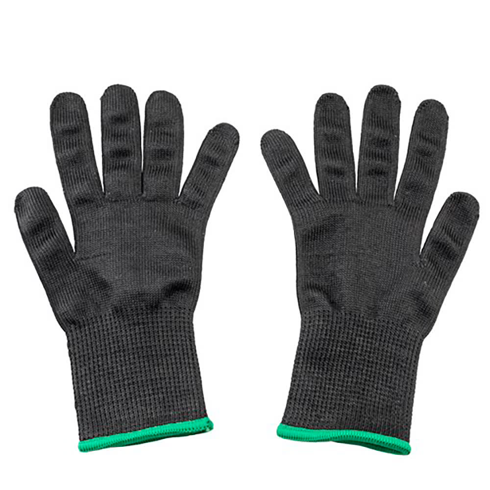 Tablecraft 11209 Medium Cut Resistant Glove, Blended Material, Black w/ Green Wrist Band