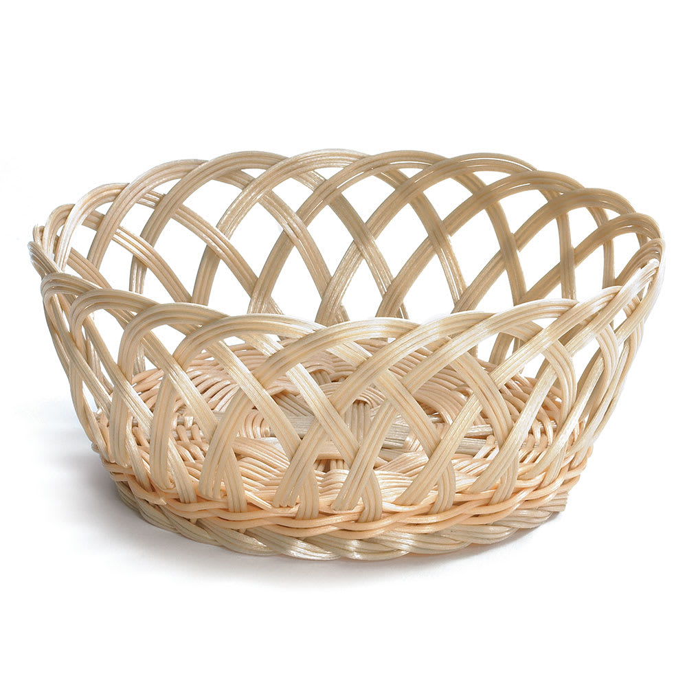 Tablecraft 1135W 8 1/2" Round Hand Woven Basket - Polypropylene, Natural