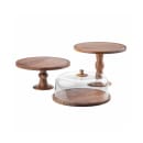 Tablecraft 11440 12 1/2" Round Cake Plate - Acacia Wood thumbnail 4