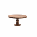 Tablecraft 11441 12 1/2" Round Cake Stand - 6"H, Acacia Wood thumbnail 2