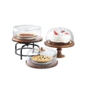 Tablecraft 11441 12 1/2" Round Cake Stand - 6"H, Acacia Wood thumbnail 6