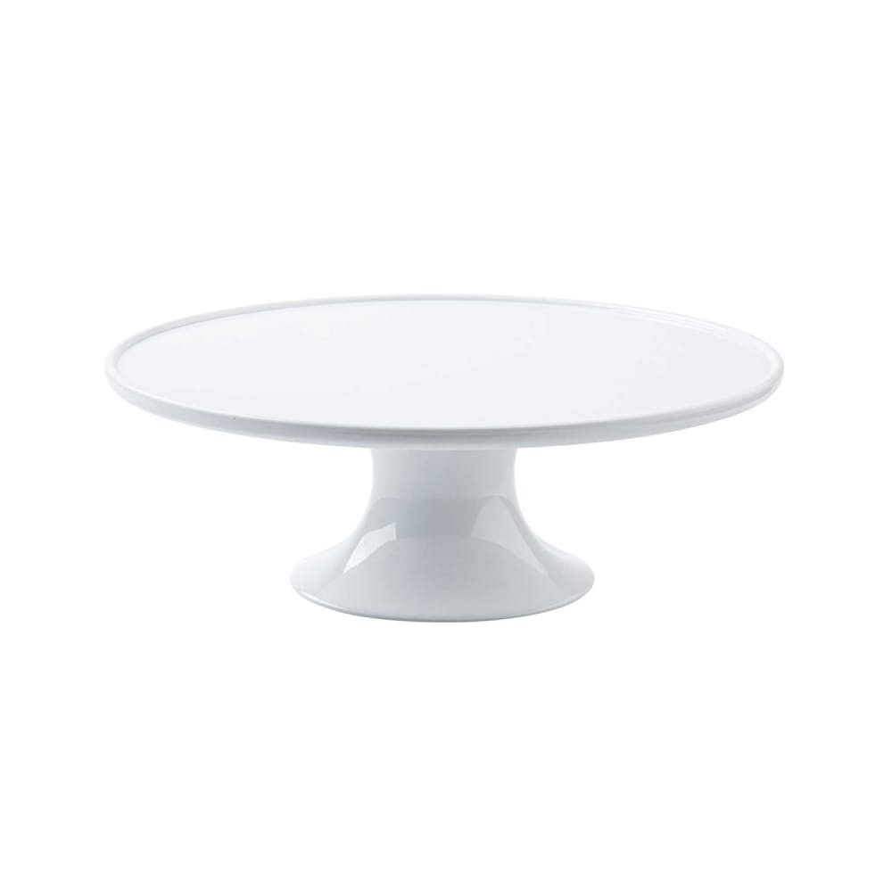 Tablecraft 11489 11 1/2" Round Cake Stand - 4"H, Melamine, White