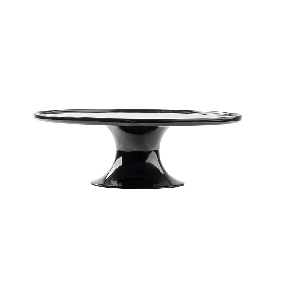Tablecraft 11490 11 1/2" Round Cake Stand - 4"H, Melamine, Black
