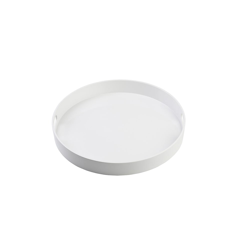 Tablecraft 11491 15" Round Serving Tray - Melamine, White