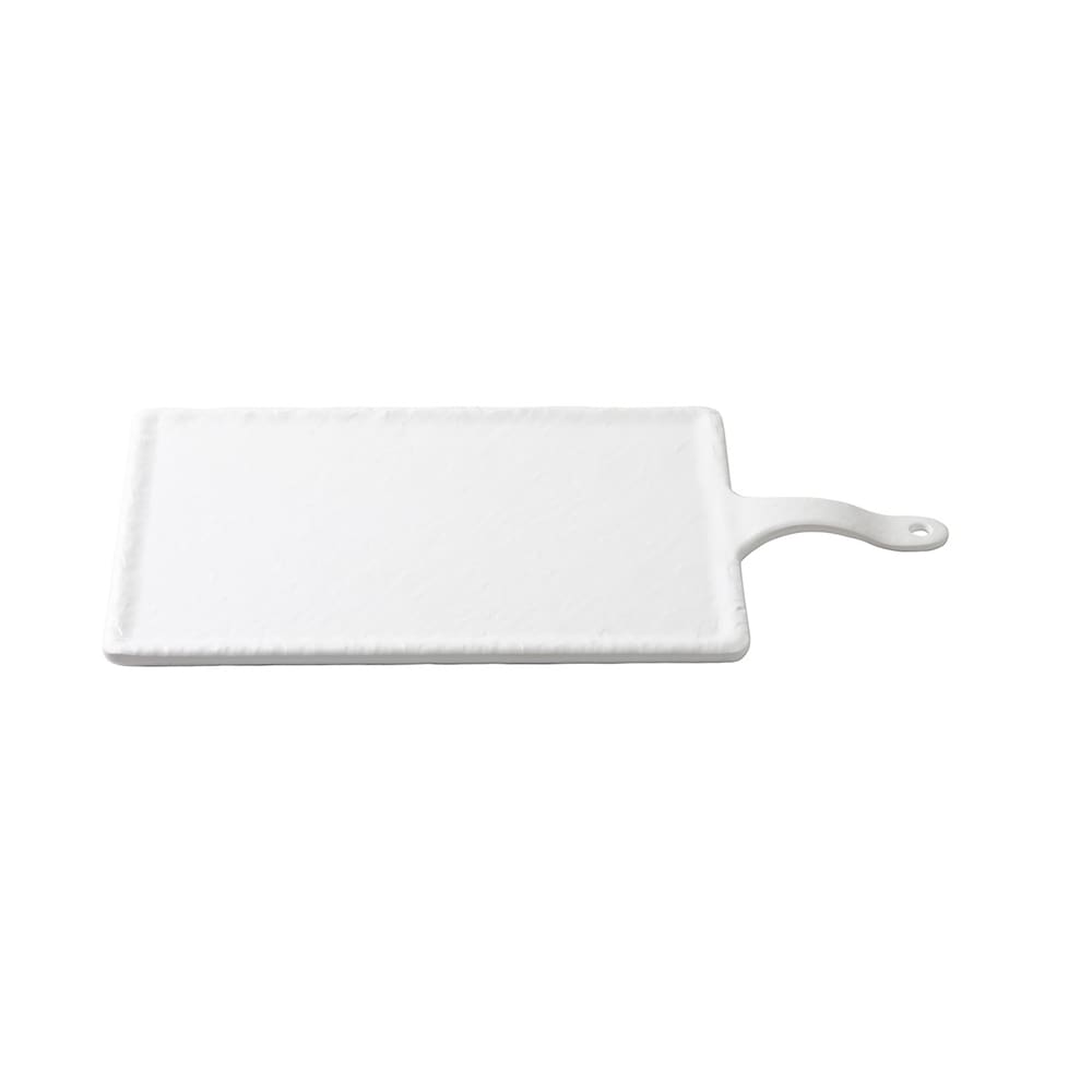 Tablecraft 11497 Rectangular Serving Paddle - 13" x 8 3/4", Melamine, White