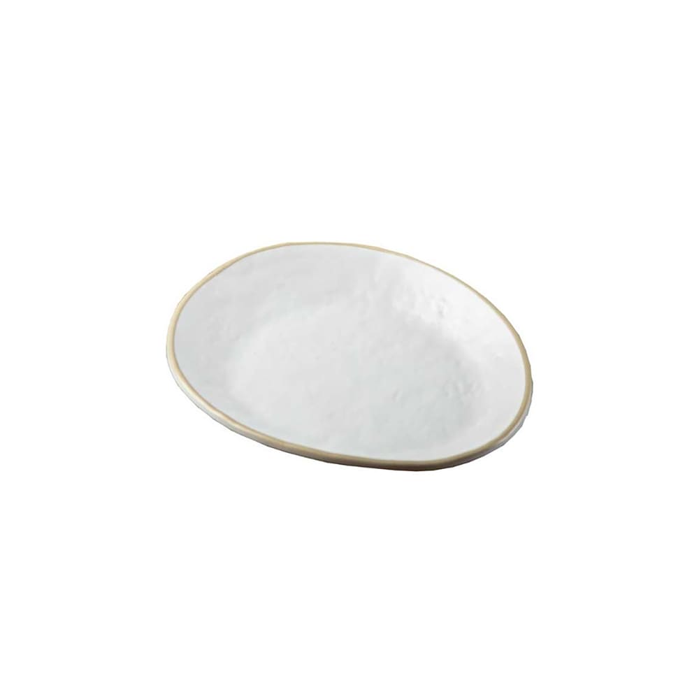 Tablecraft 11515 Oval Melamine  Serving Plate, 7" x 6", White