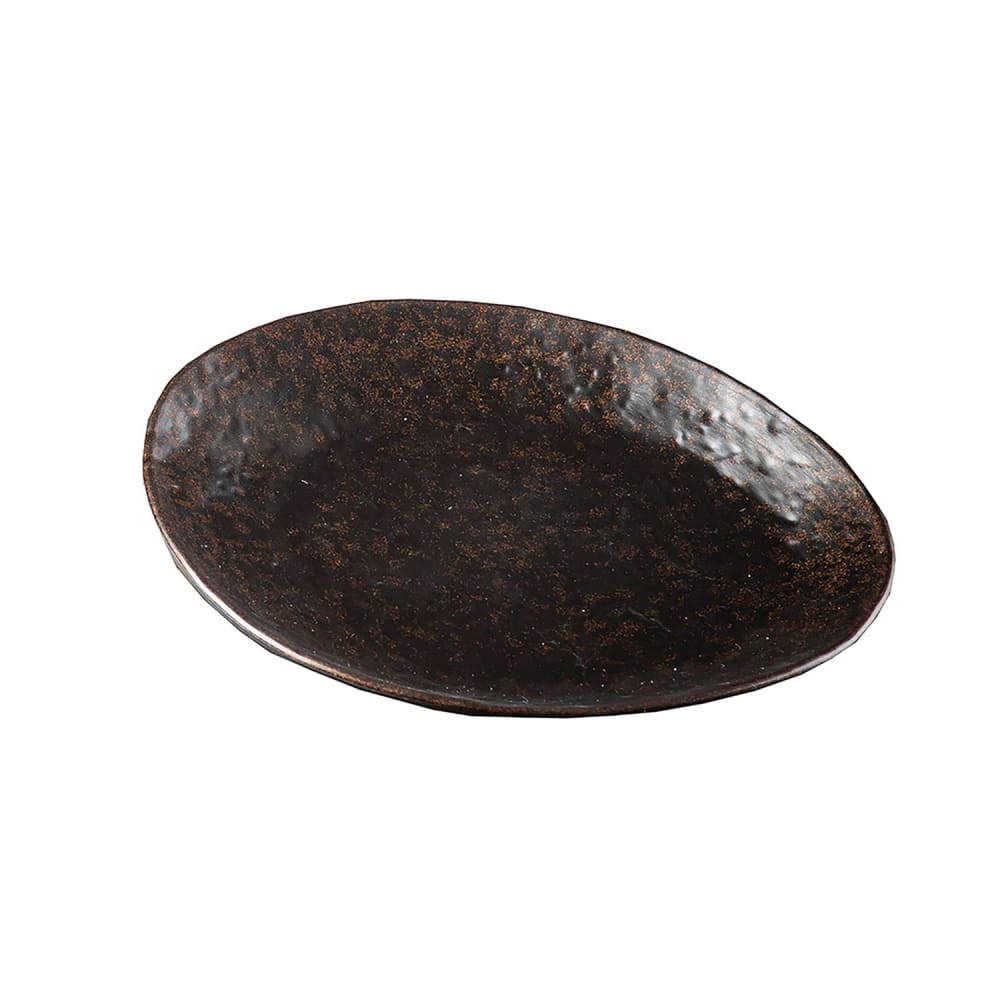 Tablecraft 11518 Oval Melamine  Serving Plate, 9" x 7 3/4", Brown