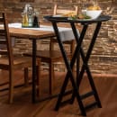 Tablecraft 11520 38" Folding Tray Stand w/ Black Straps, Black thumbnail 5