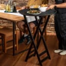 Tablecraft 11520 38" Folding Tray Stand w/ Black Straps, Black thumbnail 7