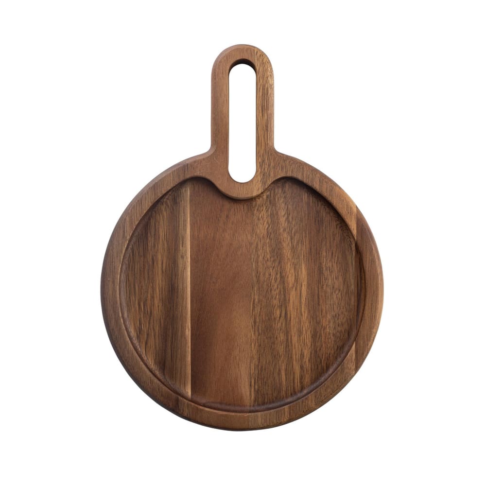 Tablecraft 11524 8" Round Serving Paddle - Acacia Wood