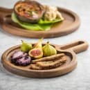 Tablecraft 11524 8" Round Serving Paddle - Acacia Wood thumbnail 5