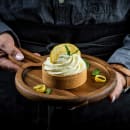 Tablecraft 11524 8" Round Serving Paddle - Acacia Wood thumbnail 7