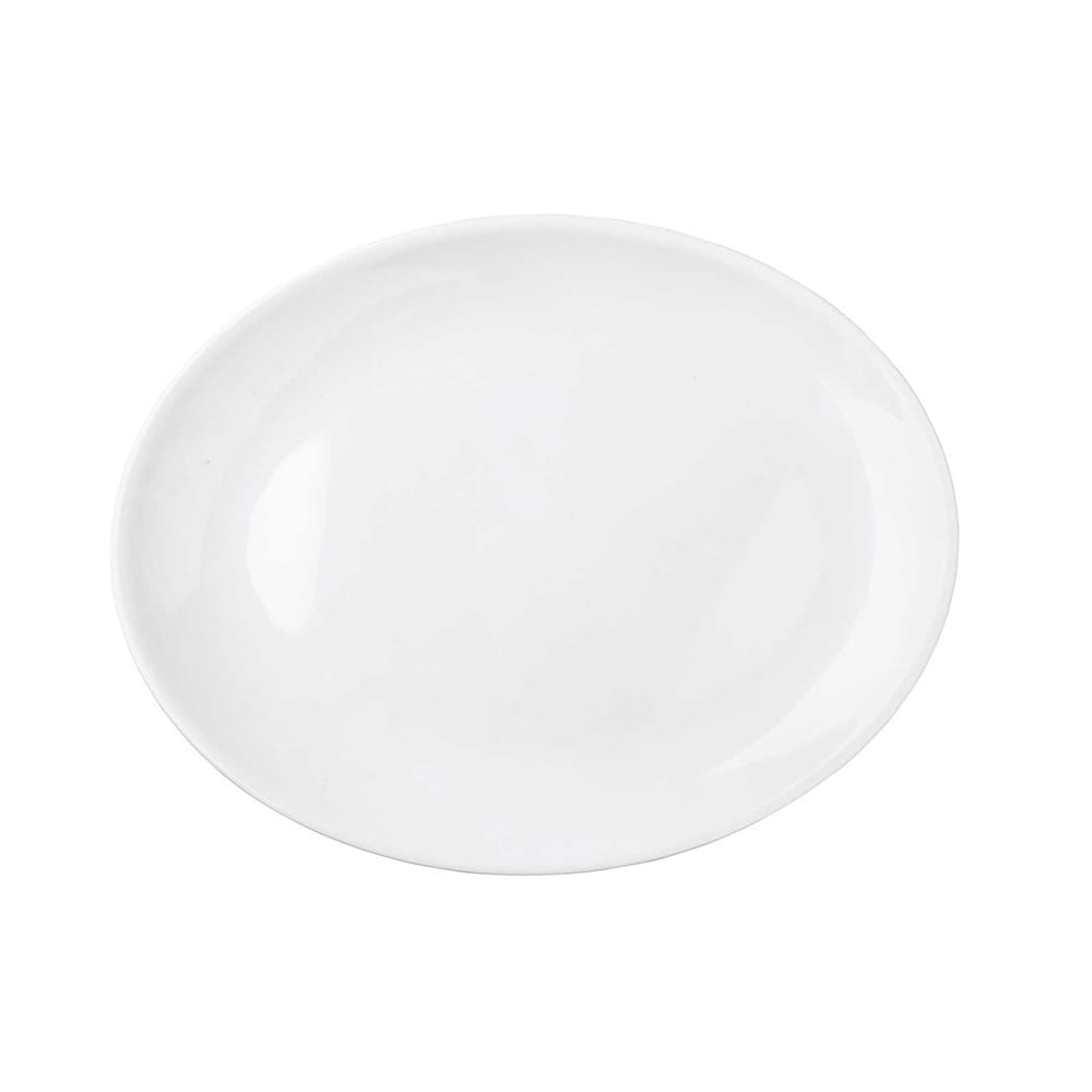 Tablecraft 11526 14 1/4" x 11 1/4" Oval Sierra Collection™ Platter - Melamine, White