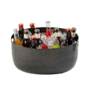 Tablecraft 11570 2 1/2 gal Oval Cooling Tub - 15 1/4"L x 10 3/4"W x 7 1/2"H, Aluminum, Black thumbnail 3