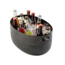 Tablecraft 11570 2 1/2 gal Oval Cooling Tub - 15 1/4"L x 10 3/4"W x 7 1/2"H, Aluminum, Black thumbnail 4