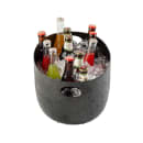 Tablecraft 11570 2 1/2 gal Oval Cooling Tub - 15 1/4"L x 10 3/4"W x 7 1/2"H, Aluminum, Black thumbnail 5