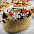 Tablecraft 11571 2 1/2 gal Oval Cooling Tub - 15 1/4"L x 10 3/4"W x 7 1/2"H, Aluminum, Gold thumbnail 6