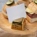 Tablecraft 11576 2" Tabletop Menu Card Holder - Stainless Steel, Gold thumbnail 5