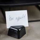 Tablecraft 11577 2" Tabletop Menu Card Holder - Stainless Steel, Black thumbnail 5