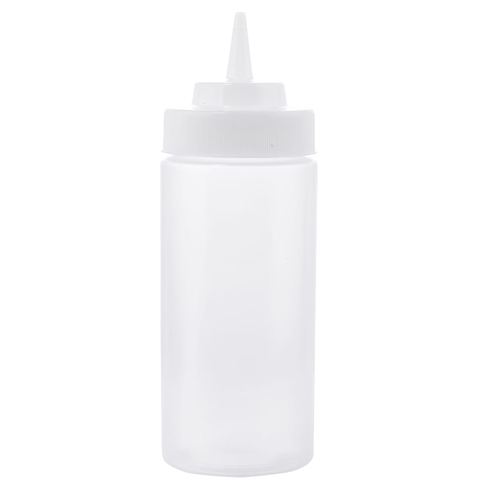 Tablecraft 11663C 16 oz Squeeze Bottle w/ Natural Cone Tip, Polyethylene, Clear