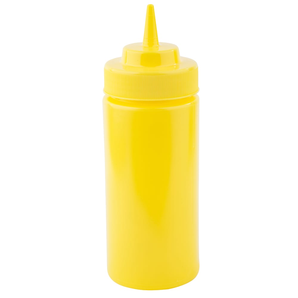 Tablecraft 11663M Wide Mouth Squeeze Dispenser, 16 oz., Soft Polyethylene, Mustard