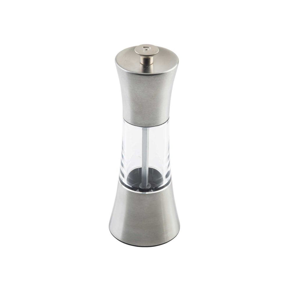 Tablecraft 11689 7"H Salt & Pepper Mill Set - Stainless Steel