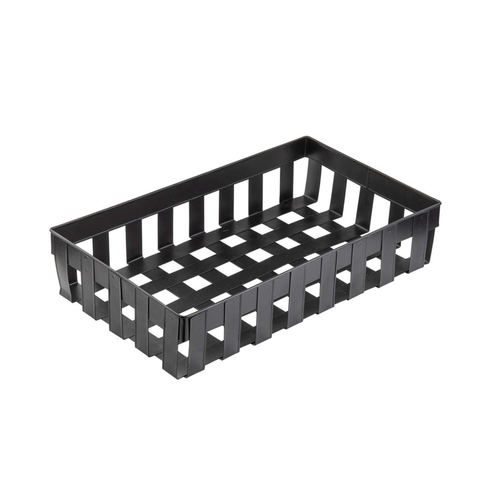 Tablecraft 11696 Rectangular Basket - 20 3/4" x 12 3/4", Steel, Black
